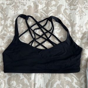 Lululemon, free to be wild sports bra, black, size 8
